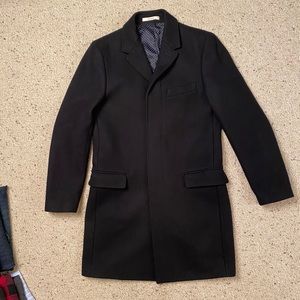 Club Monaco Black Coat Italian Fabric Size 38